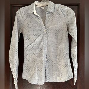 H& M Light Blue Polka Dot Button-Down Shirt
